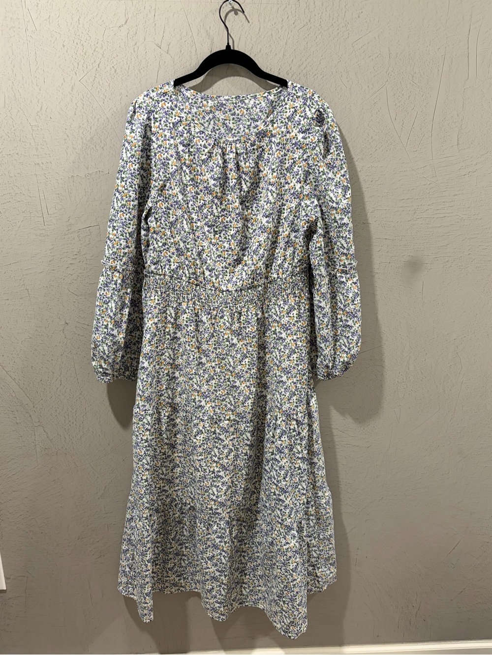 SHEIN Purple, Green, White and Yellow Ditsy Floral Maxi Dress